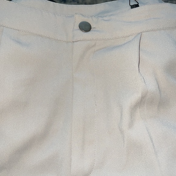 NUON high waist wide leg cropped Tanya pants light tan Sz 28 pants new - Picture 7 of 16